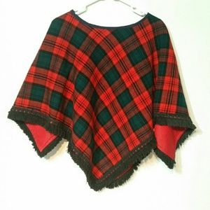 VINTAGE poncho, handmade one size